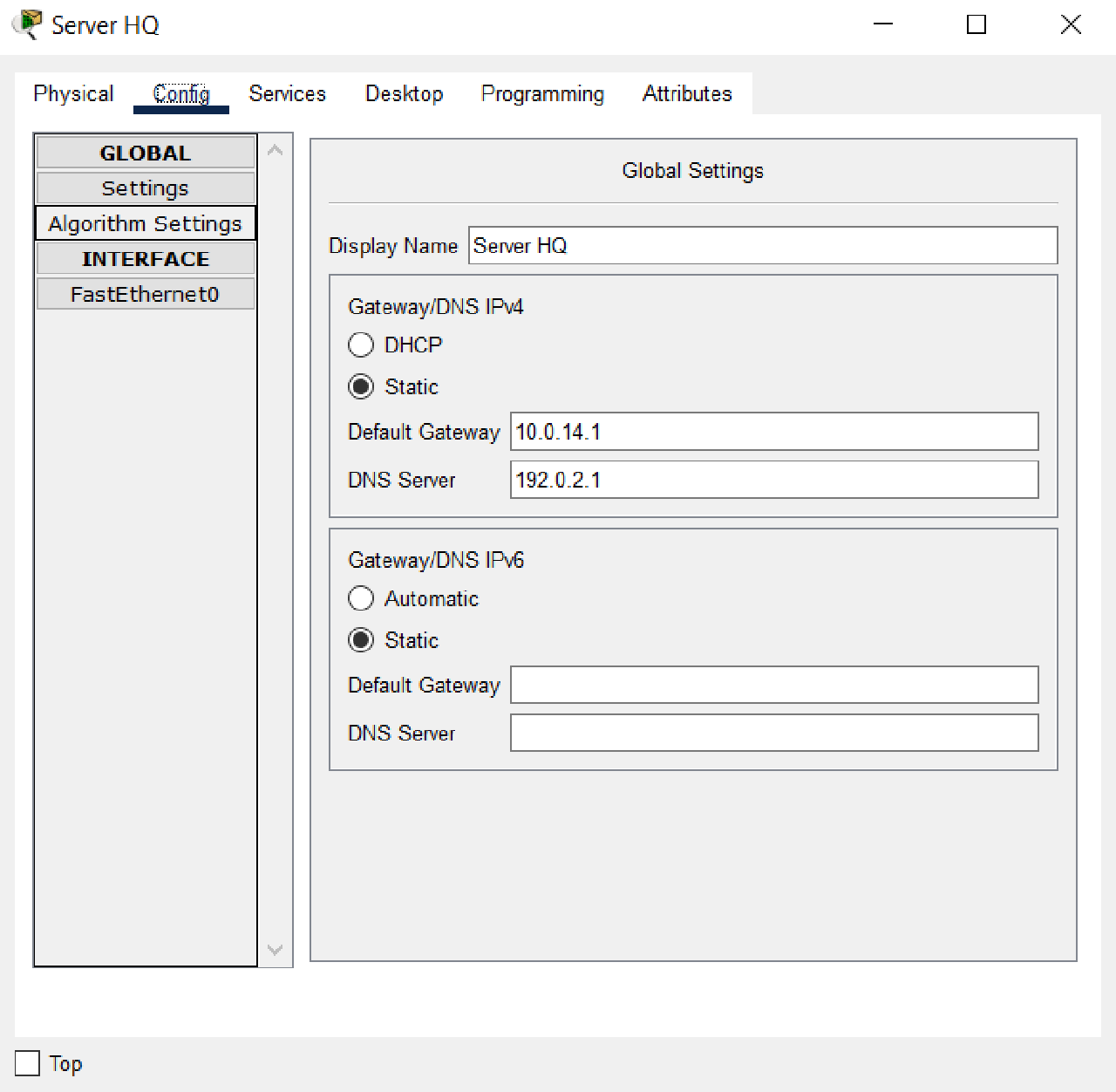 Gateway and DNS HQ Mataram Server