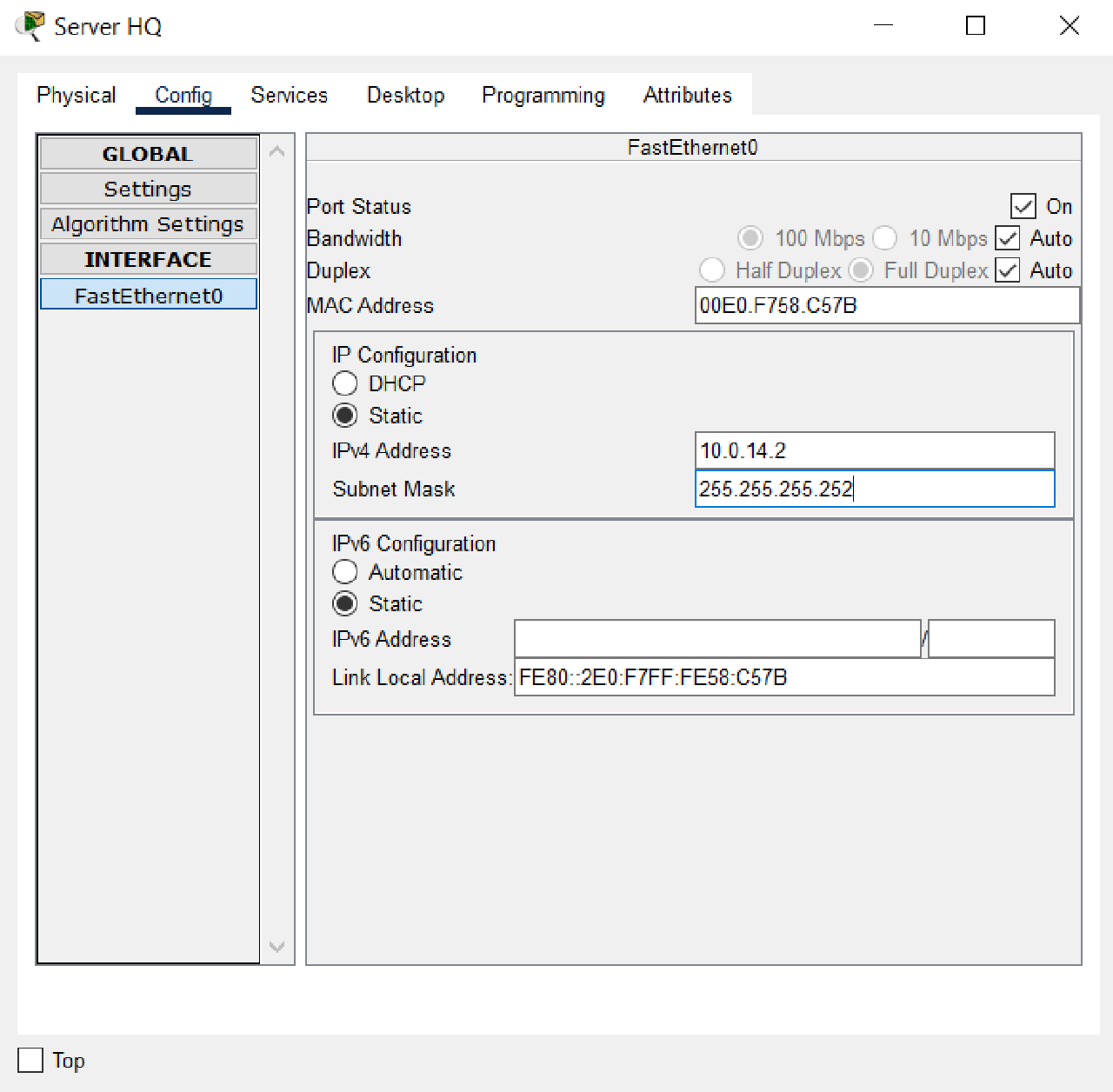 IP Address HQ Mataram Server