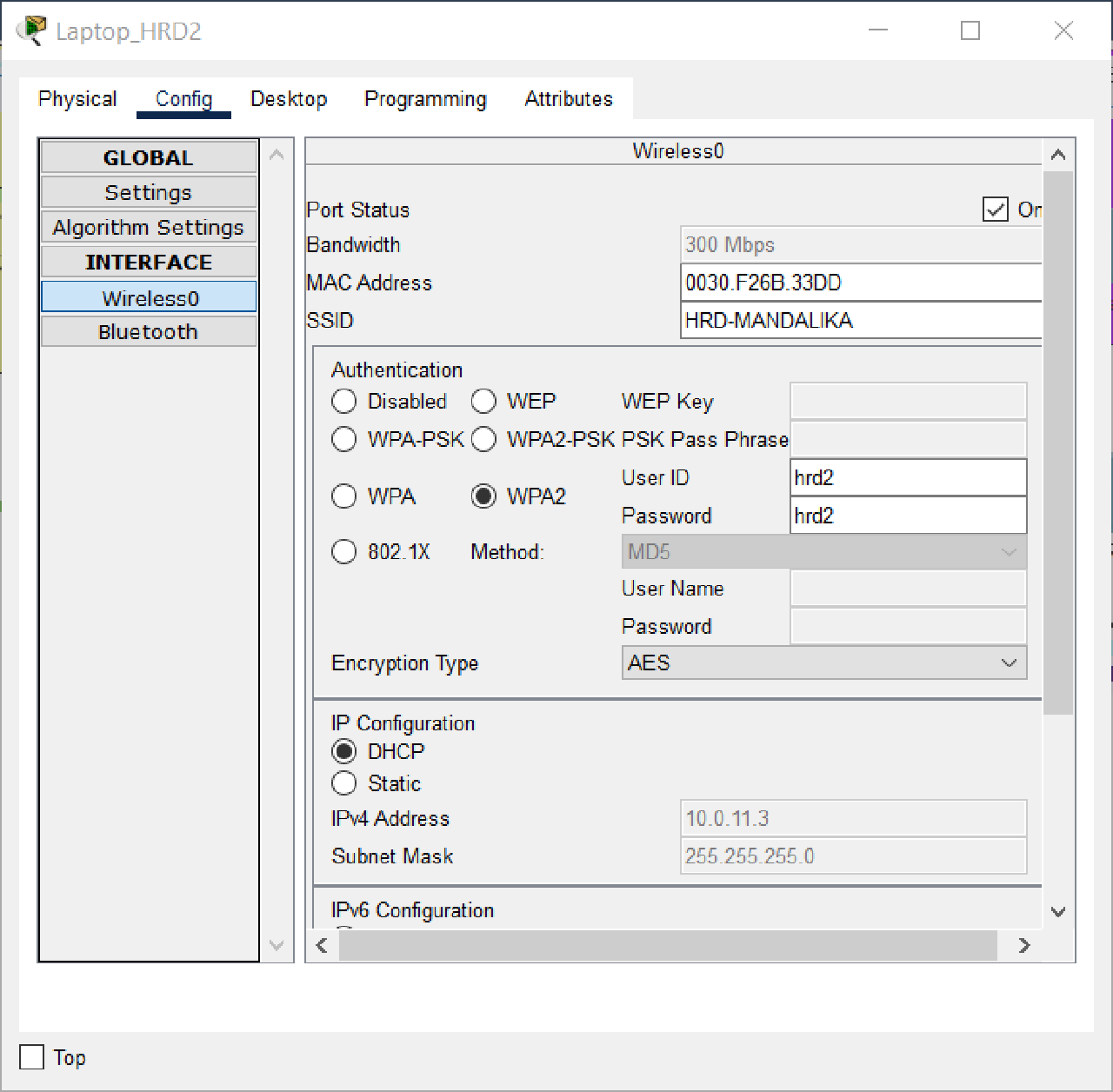 LAPTOP HRD2 DHCP Success