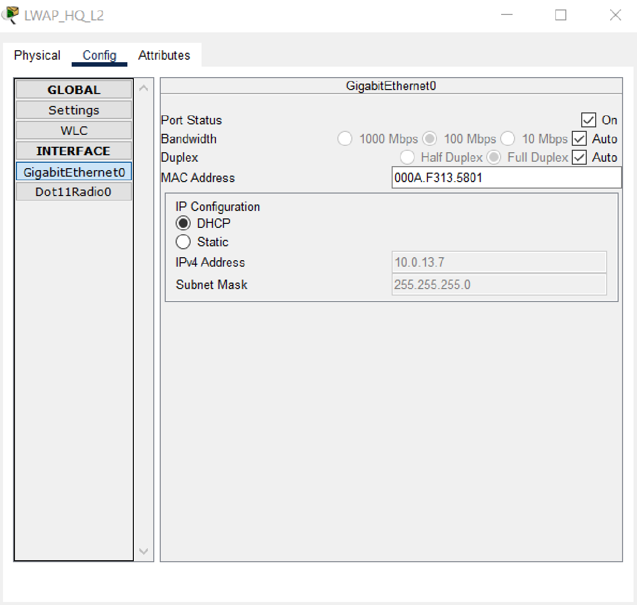 LWAP HQ L2 DHCP Success