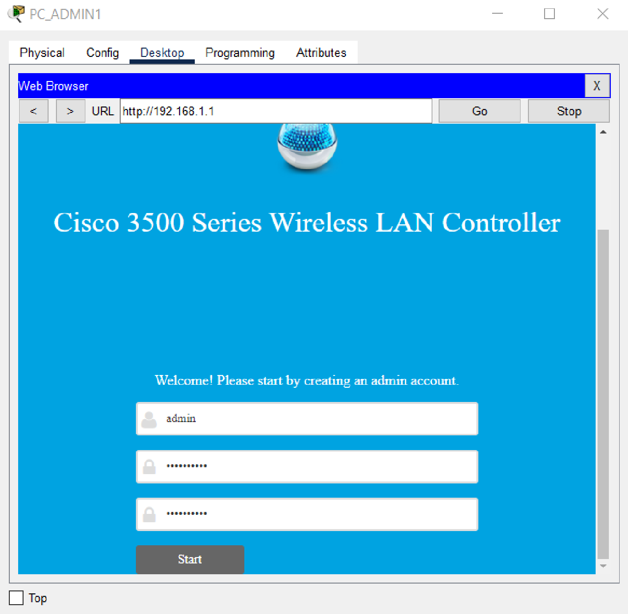 Initial WLC Setup at PC Admin1