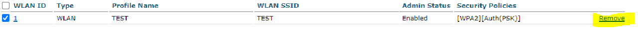 Delete WLAN TEST