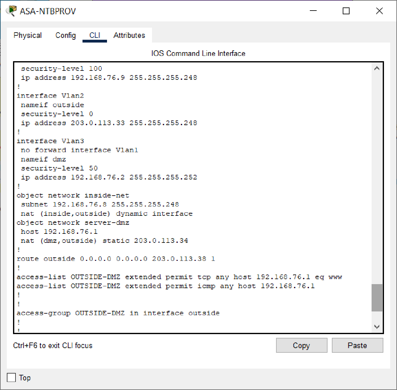DMZ after configuration